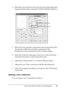 Page 79
Using the Printer Software with Windows79
4
4
4
4
4
4
4
4
4
4
4
4
3. Select the color from the Color drop-down list, then adjust the image intensity of the watermark with the  Intensity slider bar.
4. Select  Front (to print the watermark in the foreground of the 
document) or  Back (to print the watermark in the 
background of the document) for the Position setting.
5. Select the location on the page where you want to print the  watermark from the Location drop-down list.
6. Adjust the  X (horizontal)...