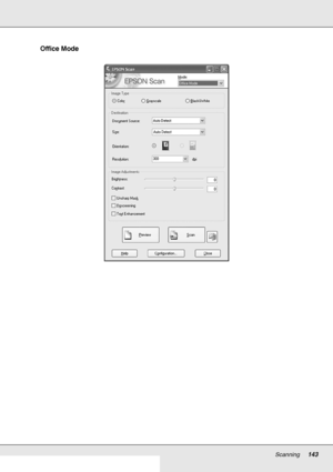 Page 143Scanning143
Office Mode
 