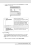 Page 75Using the Printer Software with Windows75
❏The Order Online dialog box also appears by clicking the Order Online button on the Basic 
Settings tab in the printer driver. 
Tray Icon Settings
You can access EPSON Status Monitor by double-clicking the tray icon on the taskbar. 
The menu that appears by double-clicking the tray icon when no printing job is being 
processed depends on the settings you select. Follow the steps below to set the tray icon 
settings.
1. Right-click the tray icon on the taskbar,...