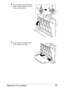 Page 207Replacing Consumables 195
2Turn the dial on the waste toner 
bottle counterclockwise until it is 
in the unlock position.
3Open the left and right handles 
of the waste toner bottle.
Lock Unlock
 