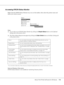 Page 116About the Printer Software for Windows116
Accessing EPSON Status Monitor
Right-click the EPSON Status Monitor tray icon on the taskbar, then select the printer name and 
menu you want to access.
Note:
❏You can also access EPSON Status Monitor by clicking the Simple Status button on the Optional 
Settings tab on the printer driver.
❏The Order Online dialog box also appears by clicking the Order Online button on the Basic Settings tab 
in the printer driver.
*You can also access any of the menus by...