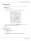 Page 42AcuLaser M4000 Series Users Guide
Printing Tasks42
Printing watermarks
This function allows you to print a text-based or image-based watermark on your document.
For Windows users
1. Click the Advanced Layout tab.
2. Select a watermark that you want to use from the Watermark drop-down list.
3. If you want to make detailed settings, click Watermark Settings, and make appropriate 
settings. For details about each setting, see online help.
4. Click OK.
Making a new watermark
For Windows users
1. Click the...