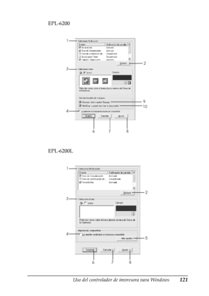 Page 121Uso del controlador de impresora para Windows121
3
3
3
3
3
3
3
3
3
3
3
3
EPL-6200
EPL-6200L
2
78 1
3
4
6
10
9
2
678 1
3
45
 