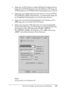 Page 127Uso del controlador de impresora para Windows127
3
3
3
3
3
3
3
3
3
3
3
3
1. Haga clic en Start (Inicio), señale Settings (Configuración) y 
haga clic en Printers (Impresoras). En Windows XP, haga clic 
en Start (Inicio) y en Printers and Faxes (Impresoras y faxes).
2. Haga clic con el botón derecho del ratón en el icono EPSON 
EPL-6200/EPL-6200L Advanced y, a continuación, haga clic 
en Properties (Propiedades) en el menú que aparece.
3. Haga clic en la ficha Details (Detalles). En Windows XP ó 
2000,...