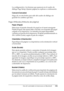 Page 156Uso del controlador de impresora en Macintosh156
4
4
4
4
4
4
4
4
4
4
4
4
La configuración y los botones que aparecen en el cuadro de 
diálogo Page Setup (Ajustar página) se explican a continuación.
Cancel (Cancelar)
Haga clic en este botón para salir del cuadro de diálogo sin 
guardar los cambios que hizo.
Page Attributes (Atributos de página)
Paper (Papel)
Seleccione el tamaño deseado de papel en el menú emergente 
Paper (Papel). Este ajuste debe coincidir con el tamaño del papel 
cargado en la...