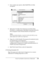 Page 170Uso del controlador de impresora en Macintosh170
4
4
4
4
4
4
4
4
4
4
4
4
3. En la ventana que aparece, elija AppleTalk en la lista 
emergente.
4. Seleccione el nombre de la impresora en la lista Name 
(Nombre) y, a continuación, Auto Select (Autoselección) en la 
lista emergente Printer Model (Modelo de impresora).
Nota:
De forma predeterminada, se muestra la dirección MAC de seis 
cifras después del nombre de la impresora.
5. Haga clic en Add (Añadir). El programa de instalación inicia 
la comunicación...