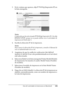 Page 186Uso del controlador de impresora en Macintosh186
4
4
4
4
4
4
4
4
4
4
4
4
3. En la ventana que aparece, elija IP Printing (Impresión IP) en 
la lista emergente.
Nota:
Compruebe que ha seleccionado IP Printing (Impresión IP). No elija 
EPSON TCP/IP, porque no se puede utilizar con el controlador de 
impresora de PostScript 3.
4. Escriba la dirección IP de la impresora.
Nota:
Para conocer la dirección IP de la impresora, consulte el Manual de 
red o al administrador de su red.
5. Asegúrese de que la casilla...