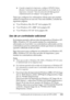 Page 214Configuración de la impresora en una red (EPL-6200)214
5
5
5
5
5
5
5
5
5
5
5
5
❏Cuando comparta la impresora, configure EPSON Status 
Monitor 3 de forma pueda supervisarla en el servidor de la 
impresora. Consulte “Uso de la función Job Management 
(Administración de trabajos)” de la página 118.
Tiene que configurar los ordenadores cliente para que puedan 
utilizar la impresora en una red. Para más detalles, consulte las 
siguientes páginas.
❏“Con Windows Me, 98 ó 95” de la página 221
❏“Con Windows XP o...