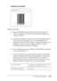 Page 478Trabajo con las fuentes478
C
C
C
C
C
C
C
C
C
C
C
C
Muestra de impresión
EPSON Code39
❏Están disponibles cuatro fuentes Code39, que permiten 
activar y desactivar la inserción automática de dígitos de 
control y OCR-B.
❏La altura del código de barras se ajusta automáticamente al 
15% o más de su longitud total, en conformidad con el 
estándar Code39. Por este motivo, es importante dejar como 
mínimo un espacio entre el código de barras y el texto 
circundante para evitar que se solapen.
❏En los códigos de...