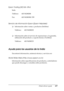 Page 497Dónde obtener ayuda497
D
D
D
D
D
D
D
D
D
D
D
D
Epson Trading (M) Sdn. Bhd.
Sede.
Servicio de información Epson (Epson Helpdesk)
❏Información sobre ventas y productos (Infoline)
❏Información sobre el servicio de reparaciones y la garantía, 
utilización del producto y soporte técnico (Techline)
Ayuda para los usuarios de la India
Encontrará información, asistencia técnica y servicios en:
World Wide Web (http://www.epson.co.in)
Información sobre especificaciones de productos, controladores 
que puede...