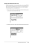 Page 291Information about Fonts291
C
C
C
C
C
C
C
C
C
C
C
C
Printing with EPSON BarCode Fonts
Follow the steps below to create and print bar codes using EPSON 
BarCode Fonts. The application featured in these instructions is 
Microsoft WordPad. The actual procedure may differ slightly 
when printing from other applications.
1. Open a document in your application and enter the characters 
you want to convert into a bar code.
2. Select the characters, then select Font from the Format menu.
 