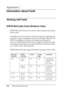 Page 286286Information about Fonts
Appendix C 
Information about Fonts
Working with Fonts
EPSON BarCode Fonts (Windows Only)
EPSON BarCode Fonts let you easily create and print many types 
of bar codes.
Normally, bar code creation is a laborious process requiring you 
to specify various command codes, such as Start bar, Stop bar and 
OCR-B, in addition to the bar code characters themselves. 
However, EPSON BarCode Fonts are designed to add such codes 
automatically, allowing you to easily print bar codes that...