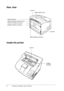 Page 152Getting to Know Your Printer
Rear view
Inside the printer
paper path lever
Type-B interface card slot cover
Ethernet interface connector
parallel interface connector
USB interface connectorAC inlet cover B
upper option cover
cover A
imaging 
cartridge
 