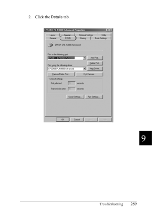 Page 302Troubleshooting289
9
9
9
9
9
9
9
9
9
9
9
9
2. Click the Details tab.
 