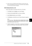 Page 194Setting Up Your Printer on a Network181
6
6
6
6
6
6
6
6
6
6
6
6
❏If you want to use EPSON Status Monitor 3 on the clients, you 
have to install both the printer driver and EPSON Status Monitor 
3 in each client from the CD-ROM.
With Windows Me, 98, or 95
Follow these steps to set Windows Me, 98, or 95 clients:
1. Click Start, point to Settings, and click Printers.
2. Double-click the Add Printer icon, then click Next.
3. Select Network printer, then click Next.
4. Click Browse, and the Browse for Printer...