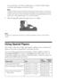 Page 66Loading Paper
You can load up to 100 sheets of plain paper, or 20 sheets of photo paper. 
Load other special papers one sheet at a time.
Note:
The type of paper you choose affects the way your printout looks. If you are just 
making a copy or printing a rough draft, plain paper is fine. However, for the best 
results, you’ll want to use one of Epson’s special ink jet papers designed for your 
printer (see “Using Special Papers” for more information).
4. Slide the edge guide against the paper, but not...