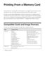 Page 1414Printing From a Memory Card
Printing From a Memory Card 
Your printer lets you print photos directly from your digital camera’s memory card; 
just insert it into one of the memory card slots and you’re ready to print. 
See the on-screen Epson Information Center for instructions on copying memory 
card files between your printer and a computer; printing photos by date; printing 
photos from a slideshow; printing photos directly from your camera; and printing 
photos pre-selected in your camera (DPOF™ or...