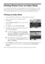 Page 1818Printing From a Memory Card
Printing Photos From an Index Sheet
You can print an index sheet containing small versions of all the photos on your 
memory card. Then you can select the photos you want by marking them on the 
sheet and scanning the sheet. Your Epson printer automatically prints them. 
Printing an Index Sheet
1. Load several sheets of plain letter- or A4-size paper (see page 5).
2. Insert a memory card in a memory card slot 
(see page 15).
3. Press the Memory Card button to enter memory...