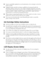 Page 4242Notices
■Except as specifically explained in your documentation, do not attempt to service the 
printer yourself.
■Unplug the printer and refer servicing to qualified service personnel under the 
following conditions: if the power cord or plug is damaged; if liquid has entered the 
product; if the product has been dropped or the case damaged; if the product does not 
operate normally or exhibits a distinct change in performance. Adjust only those 
controls that are covered by the operating...