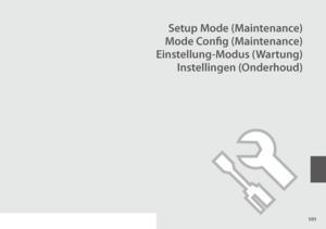 Page 101101
Setup Mode (Maintenance)
Mode Config (Maintenance)
Einstellung-Modus (Wartung)
Instellingen (Onderhoud)
 