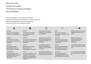 Page 66
About This Guide
À propos de ce guide
Informationen zu diesem Handbuch
Deze handleiding
Follow these guidelines as you read your instructions:
Respectez les directives suivantes lorsque vous lisez les instructions :
Beachten Sie Folgendes beim Lesen der Anweisungen:
Houd u bij het lezen aan de volgende richtlijnen:
wcQR &
Warning:
Warnings must be followed carefully to avoid bodily injury.
Caution:
Cautions must be observed to avoid damage to your equipment.
Must be observed to avoid bodily injury and...
