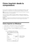 Page 88Cómo imprimir desde la computadora
Cómo imprimir desde la 
computadora
En esta sección se describen los pasos básicos para imprimir documentos o fotos 
almacenados en computadoras con el sistema operativo Windows o Mac OS®.
Nota: para obtener instrucciones detalladas sobre el proceso de impresión, consulte el 
Manual del usuario en formato electrónico.
Antes de comenzar, asegúrese de haber instalado el software de la impresora y 
conectado la impresora a la computadora, tal como se describe en el póster...