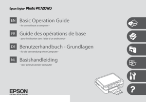 Page 1
Basic Operation GuideEN
- for use without a computer -
Guide des opérations de baseFR
- pour l’utilisation sans l’aide d’un ordinateur -
Benutzerhandbuch - GrundlagenDE
- für die Verwendung ohne Computer -
BasishandleidingNL
- voor gebruik zonder computer -
 