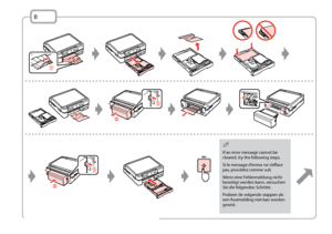 Page 90
0

If an error message cannot be cleared, try the following steps.
Si le message d’erreur ne s’efface pas, procédez comme suit.
Wenn eine Fehlermeldung nicht beseitigt werden kann, versuchen Sie die folgenden Schritte.
Probeer de volgende stappen als een foutmelding niet kan worden gewist.
Q
B
 