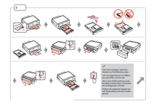 Page 90
0

If an error message cannot be cleared, try the following steps.
Si le message d’erreur ne s’efface pas, procédez comme suit.
Wenn eine Fehlermeldung nicht beseitigt werden kann, versuchen Sie die folgenden Schritte.
Probeer de volgende stappen als een foutmelding niet kan worden gewist.
Q
B
 