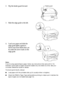 Page 88Copying
2. Flip the feeder guard forward.
3. Slide the edge guide to the left.
4. Load your paper and slide the 
edge guide lightly against it. 
Never load more sheets than can 
fit under the arrow mark on the 
edge guide.
Note: 
If you’re using special Epson paper, follow any instructions that came with it. For 
example, some types of paper should be loaded only one sheet at a time. See your 
on-screen Reference Guide for details. 
To ensure good results, always:
■Load paper with the printable side up...