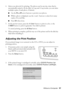 Page 57Printing a CD/DVD Without a Computer57 6. Select your photo(s) for printing. The photos can be any size, since they’re 
automatically resized to fit the disk. In 4-up and 12-up modes, you can select 
multiple copies of each photo, if desired.
■Use the l and r arrow buttons to preview your photos. 
■While a photo is displayed, use the + and – buttons to select how many 
copies of it you’d like. 
■Press OK when done.
7. At the preview screen, press the x 
Color button to print in color, or the 
x
B&W...