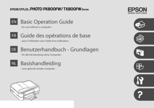 Page 1
Basic Operation GuideEN
- for use without a computer -
Guide des opérations de baseFR
- pour l’utilisation sans l’aide d’un ordinateur -
Benutzerhandbuch - GrundlagenDE
- für die Verwendung ohne Computer -
BasishandleidingNL
- voor gebruik zonder computer -
 