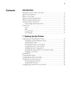 Page 55
5
Introduction
Warnings, Cautions, Notes, and Tips  . . . . . . . . . . . . . . . . . . . . . . . . . . . .  9
Options and Accessories  . . . . . . . . . . . . . . . . . . . . . . . . . . . . . . . . . . . . .  10
Where To Get Help  . . . . . . . . . . . . . . . . . . . . . . . . . . . . . . . . . . . . . . . .  10
Macintosh System Requirements   . . . . . . . . . . . . . . . . . . . . . . . . . . . . . .  11
Windows System Requirements   . . . . . . . . . . . . . . . . . . . . . . . . . . . . . . ....