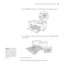 Page 432-43
Handling Paper and Other Media|43
6. Press the dPaper feed button to feed the paper into printing position.
7. Use both hands to pull out and extend the output tray, lifting it slightly 
as you pull.
You’re ready to print. 
When you finish printing, push the front tray back in.
Caution: Do not leave 
paper in the printer for a 
long period of time; its 
quality will deteriorate. 
Epson recommends that 
you remove the paper 
from the printer after 
printing.
sp3800Guide.book  Page 43  Monday, January...