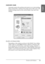 Page 23Printing with Windows23
1
1
1
1
1
1
1
1
1
1
1
1
English
Automatic mode
Automatic mode is the quickest and easiest way to start printing. 
When Automatic is selected, the printer driver takes care of all 
detailed settings based on the current Media Type and Color 
settings.
Quality and Speed slider
Depending on the media you choose in the Media Type setting 
while Color (or Color/B&W Photo) or Black is selected as the 
Color setting and Automatic as the Mode setting, a Quality or 
Speed slider appears in...