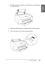 Page 263Paper Handling263
6
6
6
6
6
6
6
6
6
6
6
6
English
3. Hold the roll paper spindle so that the black movable flange 
is on the left side. 
4. Make sure the roll paper is attached to the printer properly.
5. Move the paper lever to the released position.
 