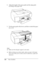 Page 280280Paper Handling 8. Adjust the length of the paper guide and the edge guide 
according to the paper size.
9. Put the paper guide roller down, and then re-attach the paper 
tray cover.
Note:
❏Make sure the roll paper support is not raised.
❏Before printing on cut-sheet media, make sure paper in the paper 
tray is not curled. If it is curled, uncurl it; otherwise, a paper jam 
may occur.
 