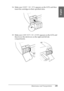 Page 299Maintenance and Transportation299
7
7
7
7
7
7
7
7
7
7
7
7
English
14. Make sure INSERT INK CRTG appears on the LCD, and then 
insert the cartridges in their specified slots.
15. Make sure LOWER BOTH INK LEVERS appears on the LCD, and 
then lower the ink levers on the right and left ink 
compartments.
 