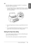 Page 51Printing with Windows51
1
1
1
1
1
1
1
1
1
1
1
1
English
Off
Select this setting to cut printouts manually. To cut printouts 
manually, follow the steps below.
1. Press the Paper Feed  or Paper Feed  button, and then 
match the cutting position with the scissors mark on the left 
side of the print head.
2. Press the Paper Source  button to select Roll Auto Cut On 
. 
3. Press and hold the Paper Source  button for 3 seconds. The 
paper cutter cuts the printout at the cutting position.
Making the Paper Size...