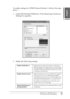 Page 81Printing with Windows81
1
1
1
1
1
1
1
1
1
1
1
1
English
To make settings for EPSON Status Monitor 3, follow the steps 
below.
1. Click Monitoring Preference. The Monitoring Preference 
dialog box appears.
2. Make the following settings.
Select NotificationDisplays the current error item notification 
settings. Select the appropriate check boxes 
to specify the error types for which you wish 
to receive notification.
Select Shortcut IconSelect the Shortcut Icon check box to display 
a shortcut icon in...