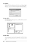 Page 298298Maintenance and Transportation
For Windows
Click the Main tab and make sure that the correct ink cartridge is 
displayed. If not, set the information manually by clicking the 
Utility tab and then the Printer and Option Information button.
For Mac OS 9.x 
Select Chooser from the Apple menu, and then click the printers 
icon and printer port.
For Mac OS X
Remove the printer from the Print Center (for Mac OS X 10.2.x) 
or the Printer Setup Utility (for Mac OS X 10.3.x), and then add it 
again.
 