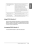 Page 147Printing with Mac OS 9.x147
2
2
2
2
2
2
2
2
2
2
2
2
English
Using EPSON Monitor IV
After you send a print job to the printer, you can use the EPSON 
Monitor IV utility to check, cancel, or change the priority of print 
job that are queued for printing. This utility also shows the status 
of the job currently being printed.
Accessing EPSON Monitor IV
To access EPSON Monitor IV, follow the steps below.
Data will be sent to the 
printer after being stored 
on your disk.Select this check box to prevent...