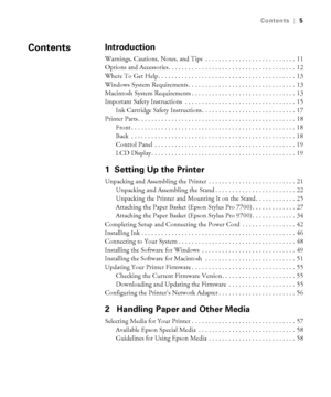 Page 55
Contents|5
Introduction
Warnings, Cautions, Notes, and Tips  . . . . . . . . . . . . . . . . . . . . . . . . . . .  11
Options and Accessories. . . . . . . . . . . . . . . . . . . . . . . . . . . . . . . . . . . . . .  12
Where To Get Help. . . . . . . . . . . . . . . . . . . . . . . . . . . . . . . . . . . . . . . . .  13
Windows System Requirements . . . . . . . . . . . . . . . . . . . . . . . . . . . . . . . .  13
Macintosh System Requirements . . . . . . . . . . . . . . . . . . . . . . . . . . . ....