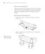 Page 9696
96|Cleaning, Storing, and Transporting the Printer
More than 2 week preparation
If the printer will be transported and idle for more than 2 weeks, follow the 
steps above to prepare it for transportation. However, when you set up the 
printer again, you may need to contact Epson (see page 11) for additional 
instructions on preparing the ink system for printing using a new set of 
cartridges.
Removing the printer from the stand
1. Rotate the feet clockwise to stabilize the stand before removing the...