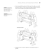 Page 9797
Cleaning, Storing, and Transporting the Printer|97
3. Have six people lift the printer off of the stand. If you like, you can lift 
the printer using two 1-inch × 84-inch steel pipes (available at hardware 
stores). Insert the pipes into the guides beneath the printer.
4. Repack the printer using the original box and packing materials, if 
possible.
WARNING: Six or more 
people are required to lift 
the printer.  Caution: Do not lift the 
printer from beneath the 
black plastic areas in 
back; lift it...