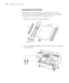 Page 3030
30|Setting Up the Printer
Assembling the Film Basket
The film basket is used when printing on special media such as Epson 
ClearProof Film, and can be detached and stored when printing on paper 
(see page 64). Follow the steps below to prepare it for use.
1. Make sure you have all the parts shown below:
2. Position the film basket guides as shown, with the channels in the guides 
facing each other.
Basket cloth
Straps
Film basket guides 
and pinsPins Scissor arms
Rods
 