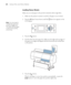 Page 6868
68|Using Film and Other Media
Loading Heavy Sheets
Make sure you load paper in the portrait orientation (short edge first). 
1. Make sure the printer is turned on and the roll paper cover is closed.
2. Press the lPaper Source button until the sheet icon appears on the 
LCD display.
3. Press the   button.
4. Feed the sheet into the paper slot. Make sure the right and top edges of 
the paper are straight and aligned with the horizontal and vertical lines 
on the printer.
5. Press the   button.
Wait for...