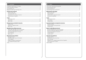 Page 4


SommarioITÍndiceES
Avvertenze importanti per la sicurezza ........................................................................\
...................................6Guida al pannello di controllo  ........................................................................\
....................................................8Uso del display LCD  ........................................................................\...