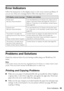 Page 49Error Indicators49
Error Indicators
Follow the instructions on the display screen to solve most common problems. If 
you see one of the error messages below, follow the steps here to proceed.
Problems and Solutions
Check the solutions below if you’re having trouble using your WorkForce 310 
Series.
Note: 
If the screen shows only the time, the WorkForce 310 Series is in sleep mode to save 
power. Press any button (except the POn button) to wake it up.
Printing and Copying Problems
■Make sure your paper...