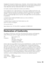 Page 55Notices55
WARRANTY OR ANY OTHER LEGAL THEORY.  IN NO EVENT SHALL EPSON 
OR ITS AFFILIATES BE LIABLE FOR DAMAGES OF ANY KIND IN EXCESS OF 
THE ORIGINAL RETAIL PURCHASE PRICE OF THE PRODUCT.
In Canada, warranties include both warranties and conditions.
Some jurisdictions do not allow limitations on how long an implied warranty lasts, and 
some jurisdictions do not allow the exclusion or limitation of incidental or consequential 
damages, so the above limitations and exclusions may not apply to you. This...